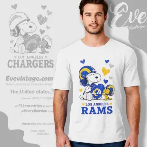 snoopy love los angeles rams t shirt