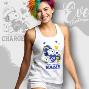 snoopy love los angeles rams tank top racerback