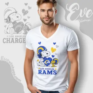 snoopy love los angeles rams v neck tshirt