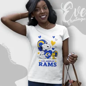snoopy love los angeles rams women t shirt