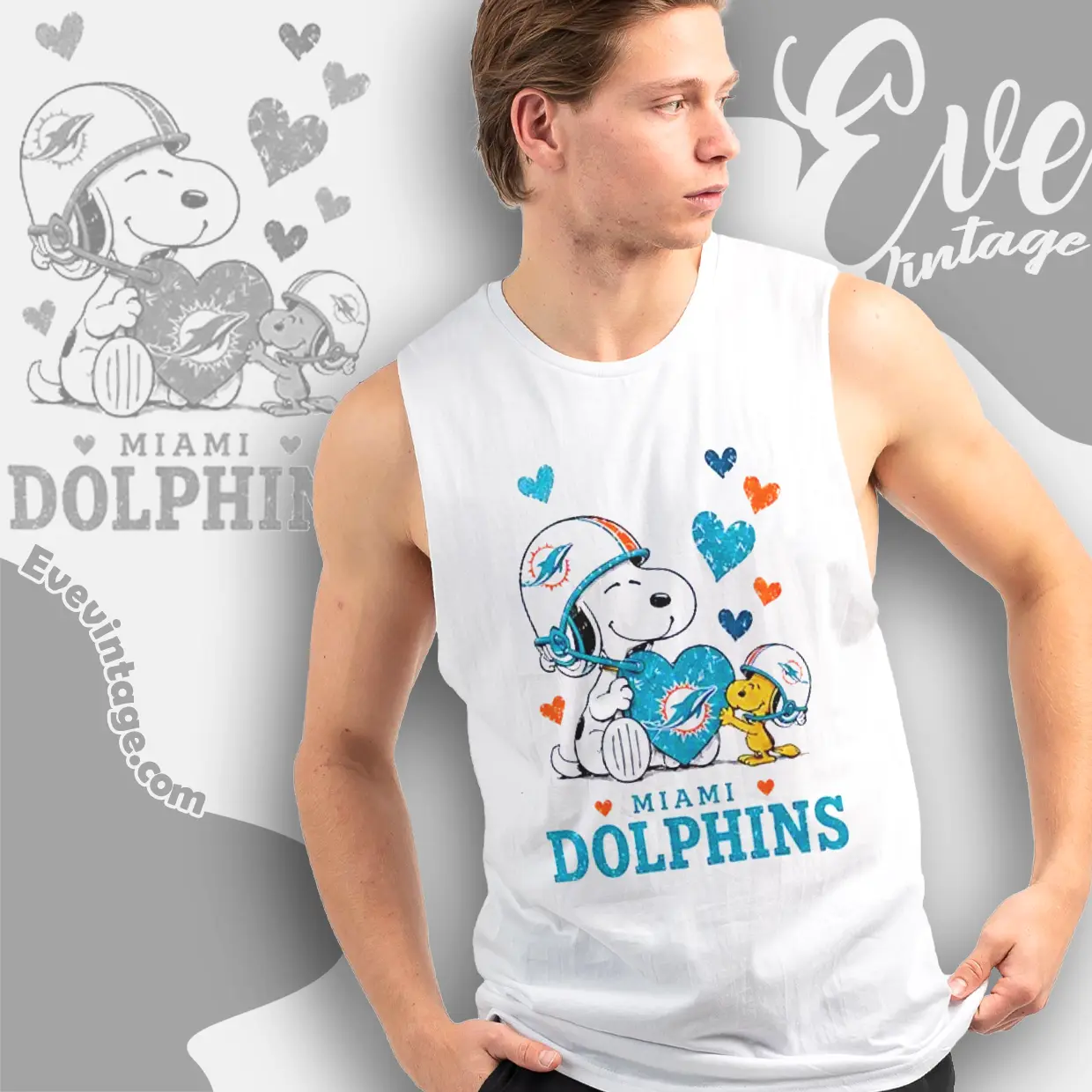 snoopy love miami dolphins tank top racerback snoopy love miami dolphins tank top racerback