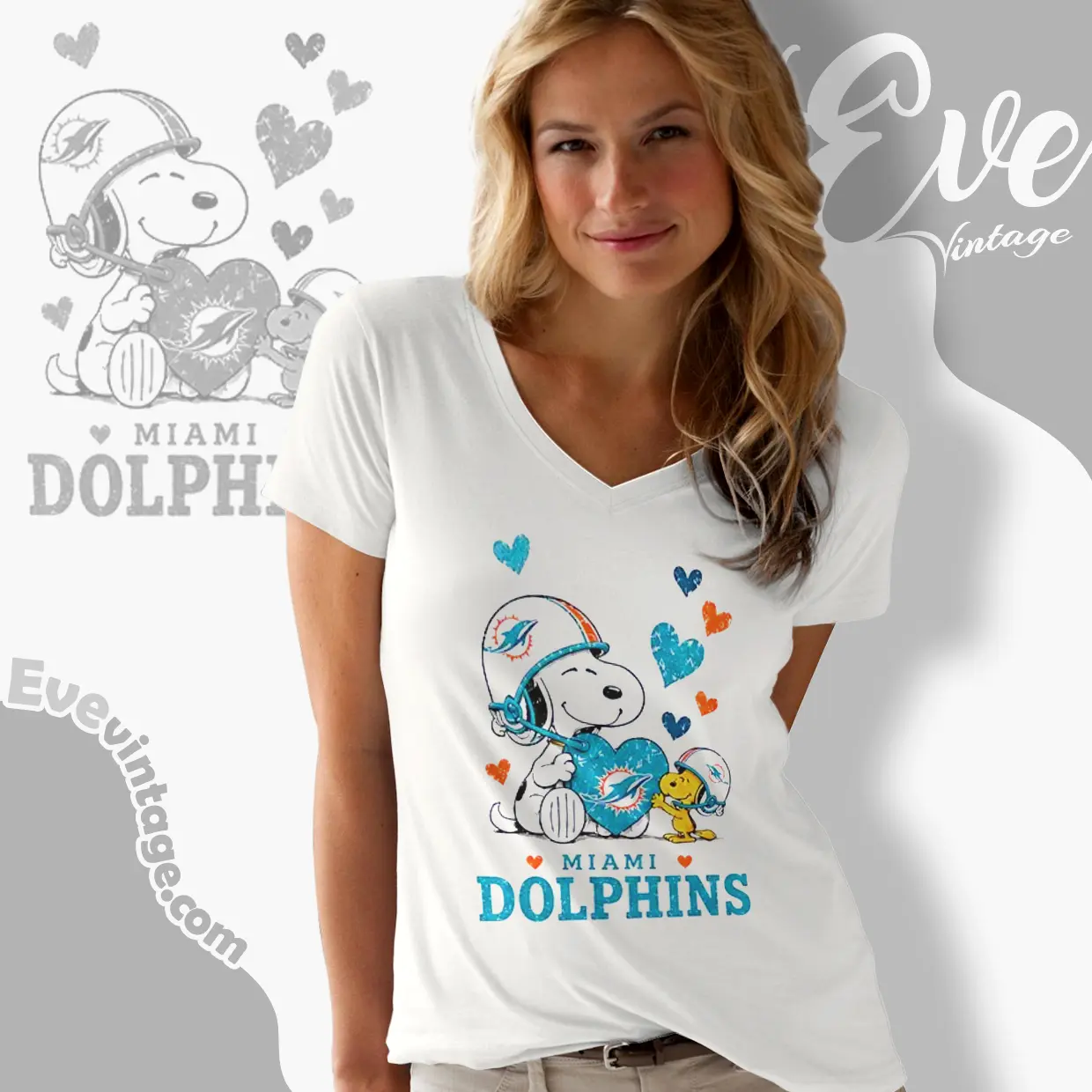 snoopy love miami dolphins v neck tshirt snoopy love miami dolphins v neck tshirt