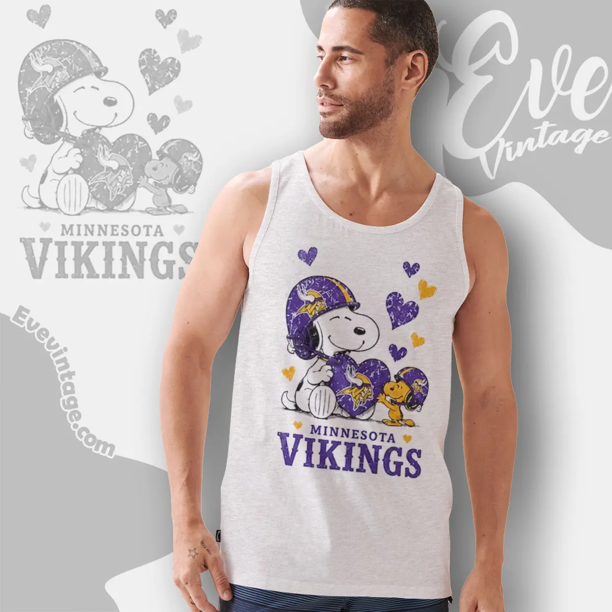 snoopy love minnesota vikings tank top racerback snoopy love minnesota vikings tank top racerback