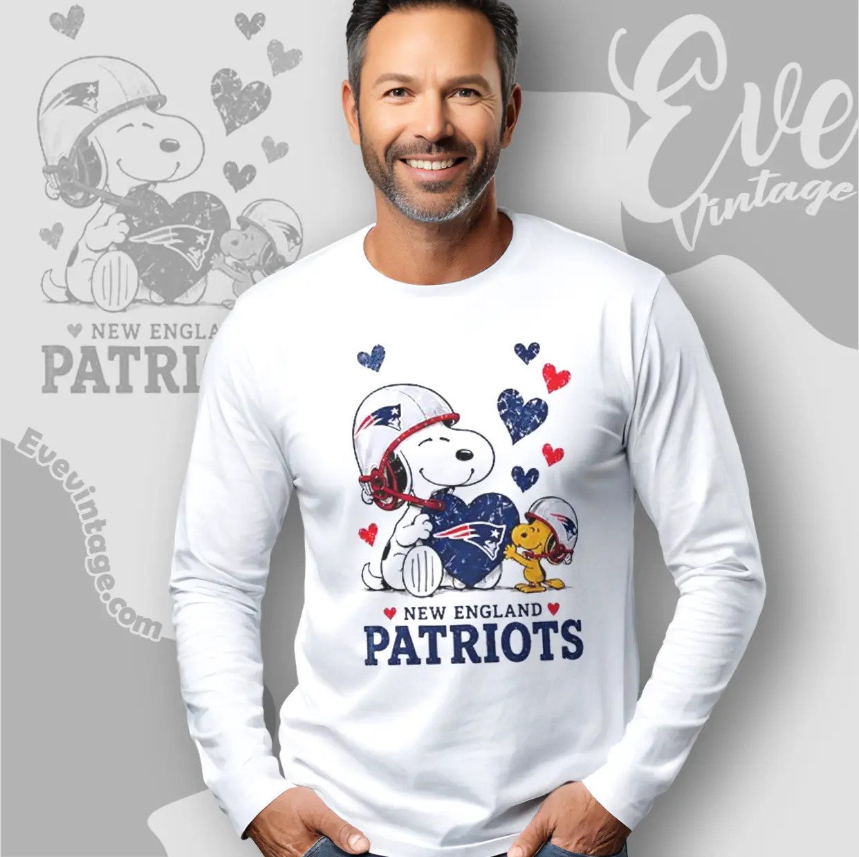snoopy love new england patriots long sleeve tee snoopy love new england patriots long sleeve tee