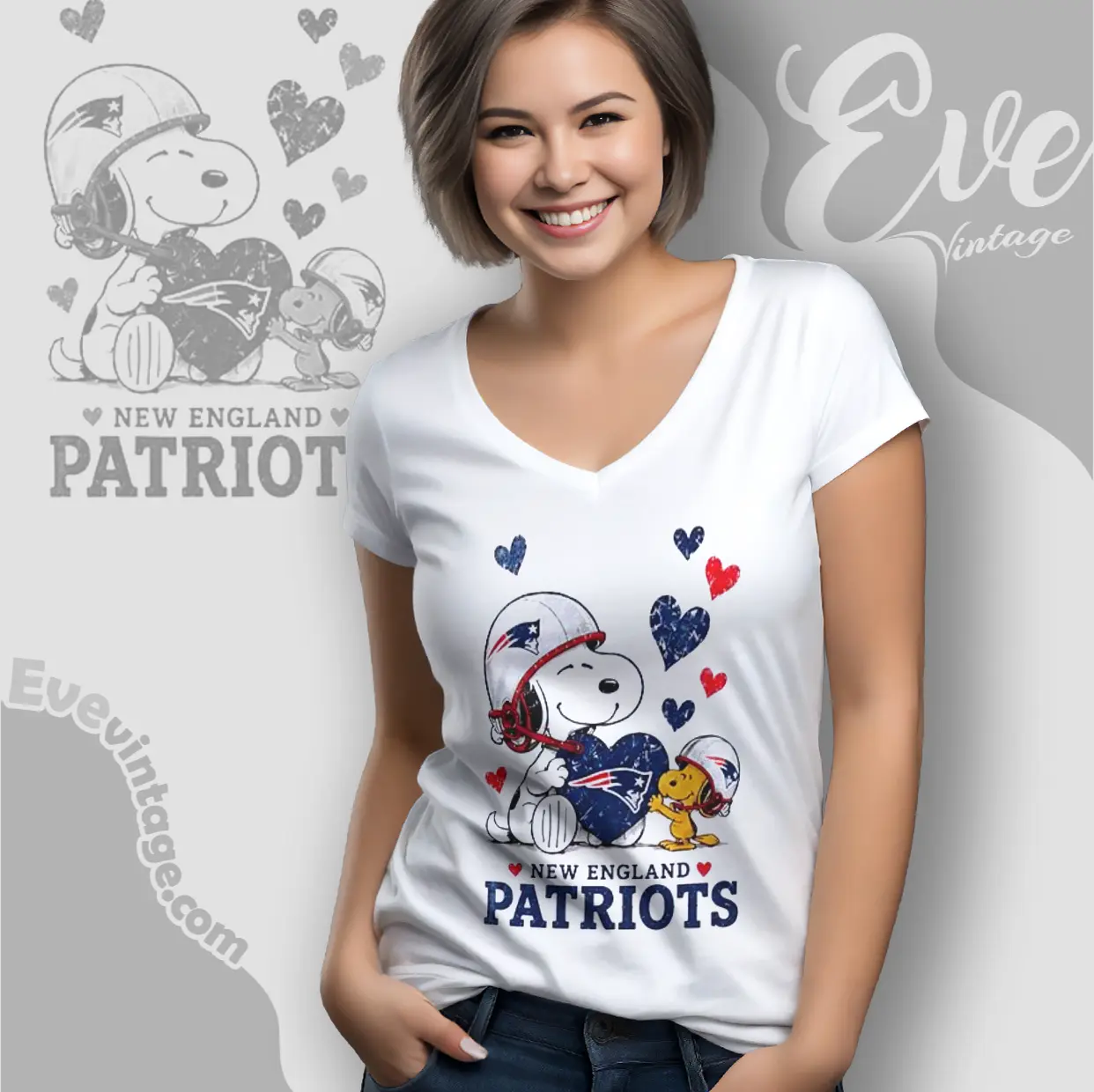 snoopy love new england patriots v neck tshirt snoopy love new england patriots v neck tshirt