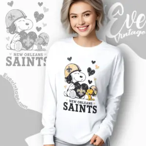 snoopy love new orleans saints long sleeve tee