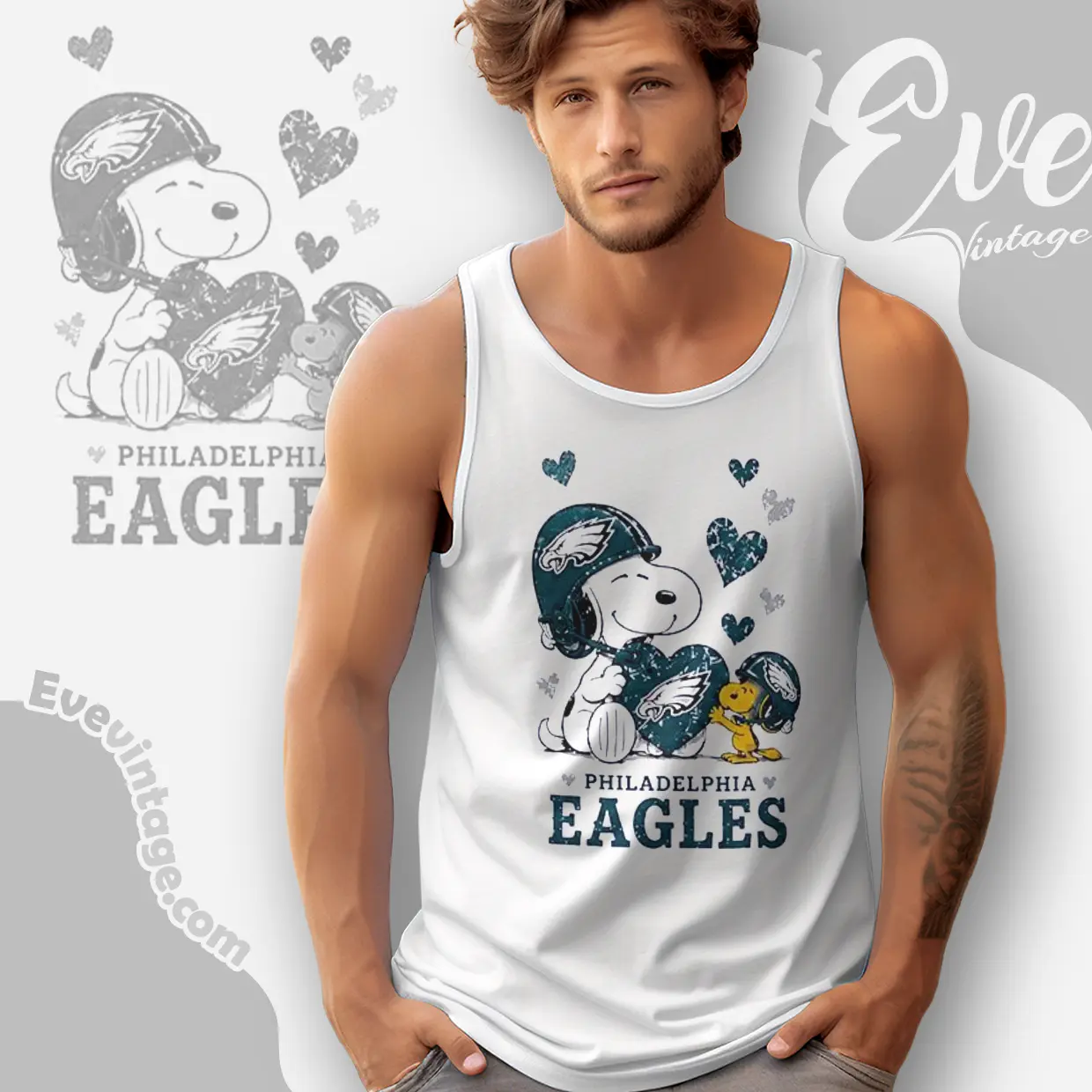 snoopy love philadelphia eagles tank top racerback snoopy love philadelphia eagles tank top racerback