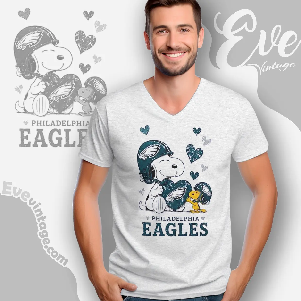 snoopy love philadelphia eagles v neck tshirt snoopy love philadelphia eagles v neck tshirt