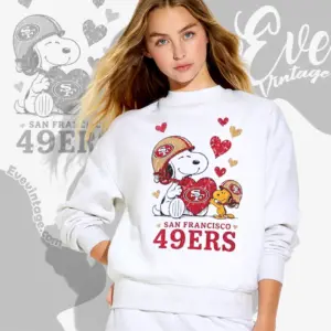 snoopy love san francisco 49ers sweatshirt