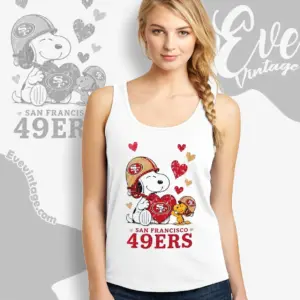 snoopy love san francisco 49ers tank top racerback