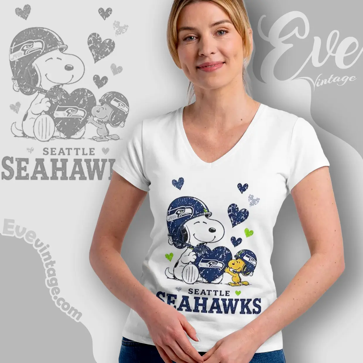 snoopy love seattle seahawks v neck tshirt snoopy love seattle seahawks v neck tshirt