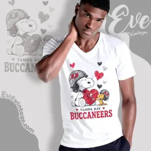 snoopy love tampa bay buccaneers v neck tshirt