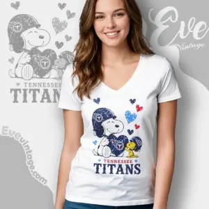 snoopy love tennessee titans v neck tshirt
