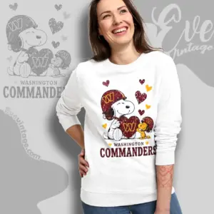 snoopy love washington commanders sweatshirt