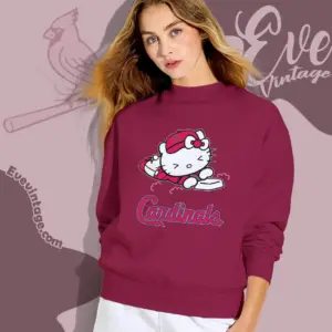 st louis cardinals hello kitty sliding into home sweatshirt