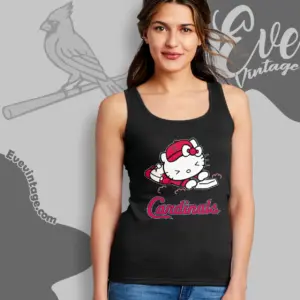 st louis cardinals hello kitty sliding into home tank top racerback