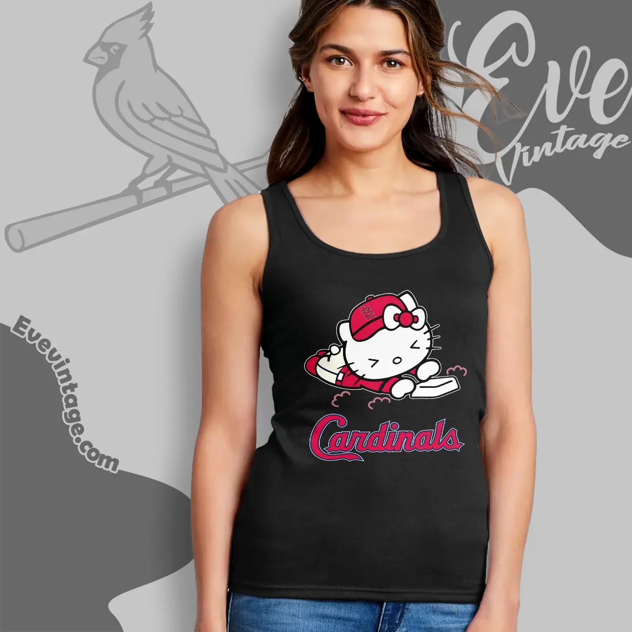 st louis cardinals hello kitty sliding into home tank top racerback st louis cardinals hello kitty sliding into home tank top racerback