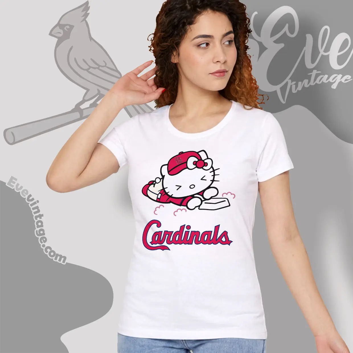 st louis cardinals hello kitty sliding into home women t shirt st louis cardinals hello kitty sliding into home women t shirt
