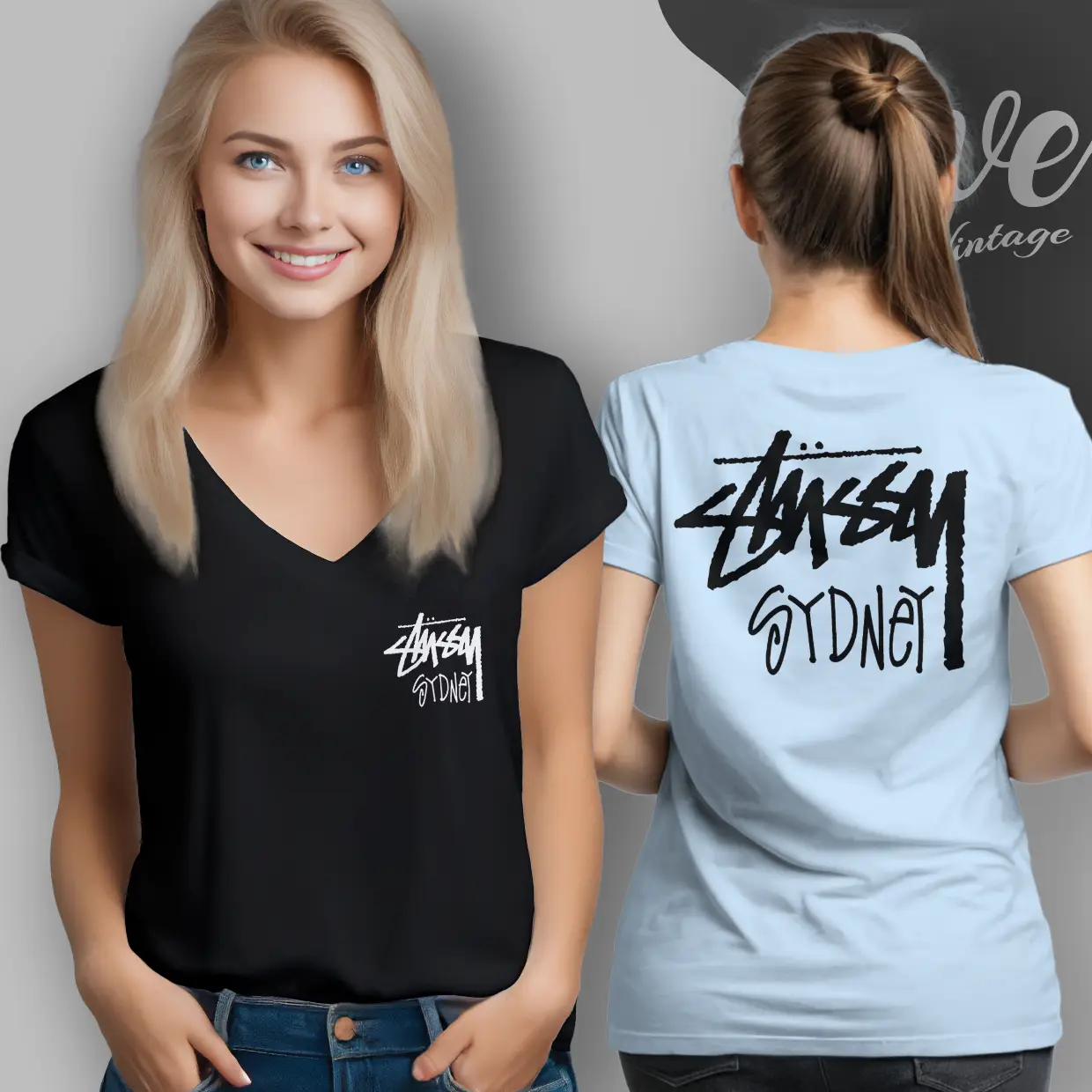 stussy sydney v neck tshirt stussy sydney v neck tshirt