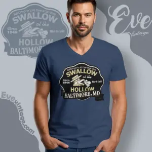 swallow at the hollow shirt baltimore dive bar v neck tshirt