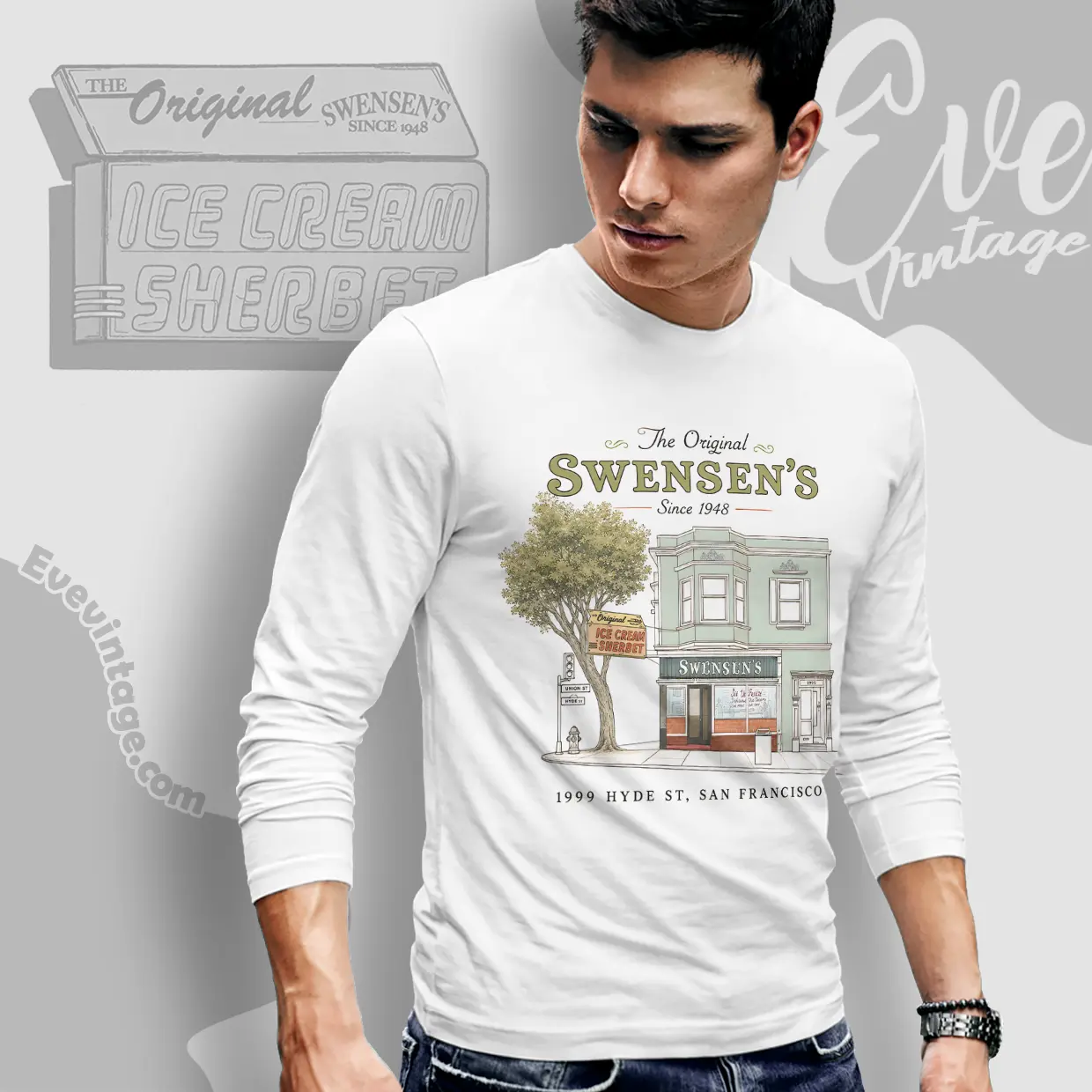 swensens union hyde san francisco shirt long sleeve tee swensens union hyde san francisco shirt long sleeve tee