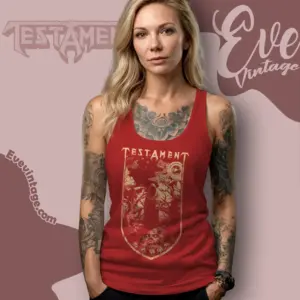 testament old world shield tank top racerback
