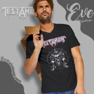 testament skull blood v neck tshirt