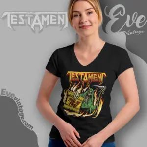 testament trial by fire v neck tshirt