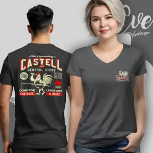 texas castell general store v neck tshirt