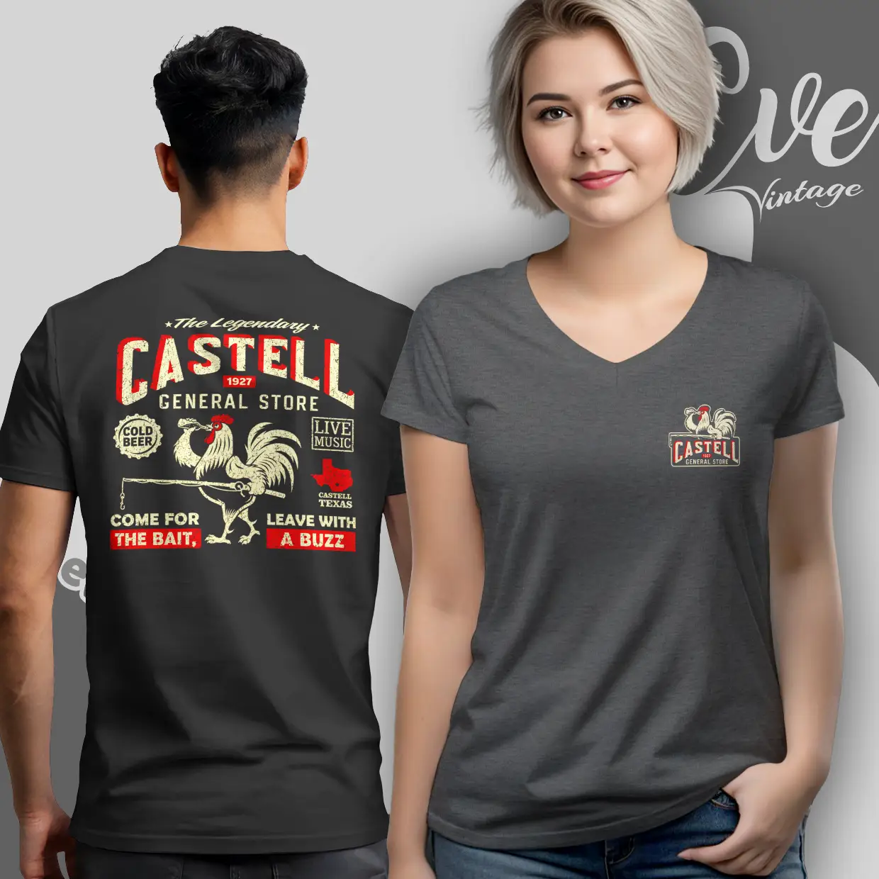 texas castell general store v neck tshirt texas castell general store v neck tshirt