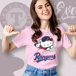 texas rangers hello kitty sliding into home t shirt