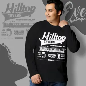 the hilltop tavern washington dive bar long sleeve tee