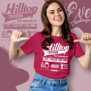 the hilltop tavern washington dive bar women t shirt