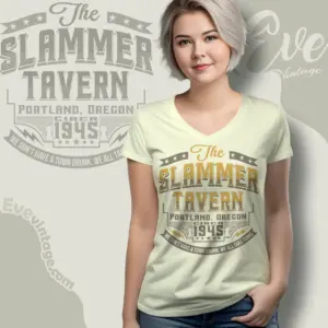 the slammer tavern shirt portland or dive bar v neck tshirt