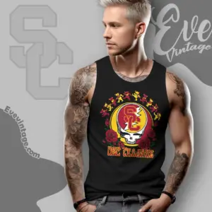 usc trojans steal your face rose dancing bears tank top racerback
