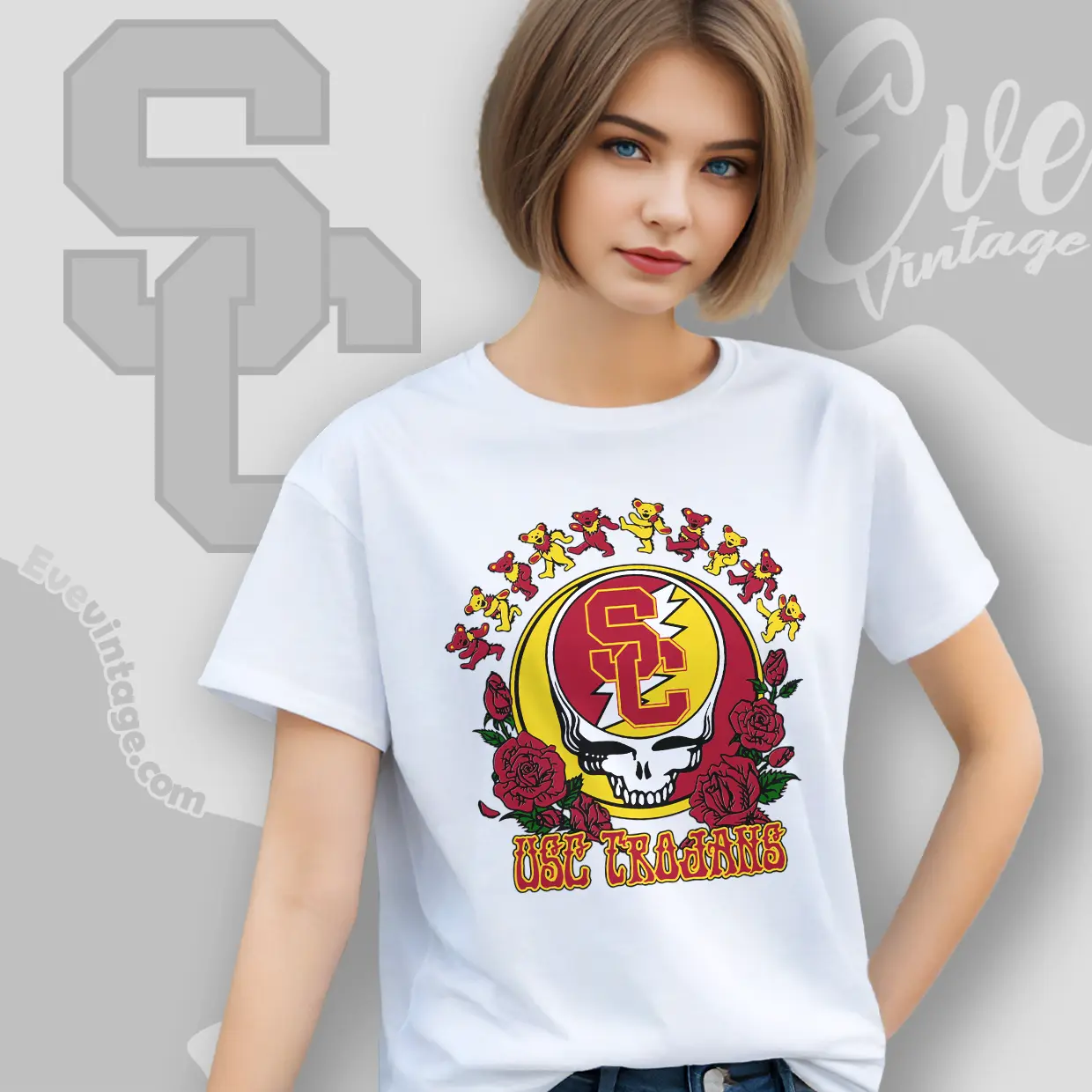 usc trojans steal your face rose dancing bears women t shirt usc trojans steal your face rose dancing bears women t shirt