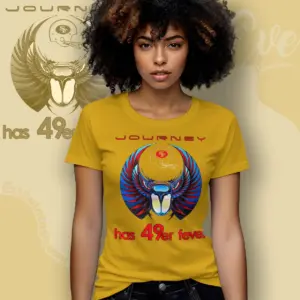 vintage 80s journey has 49er fever shirt gold t shirt