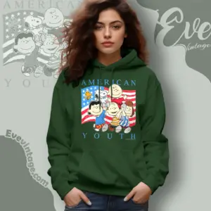vintage 90s peanuts american youth hoodie