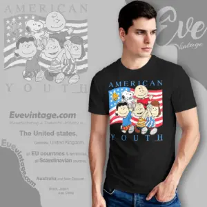 vintage 90s peanuts american youth t shirt