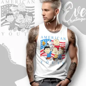 vintage 90s peanuts american youth tank top racerback
