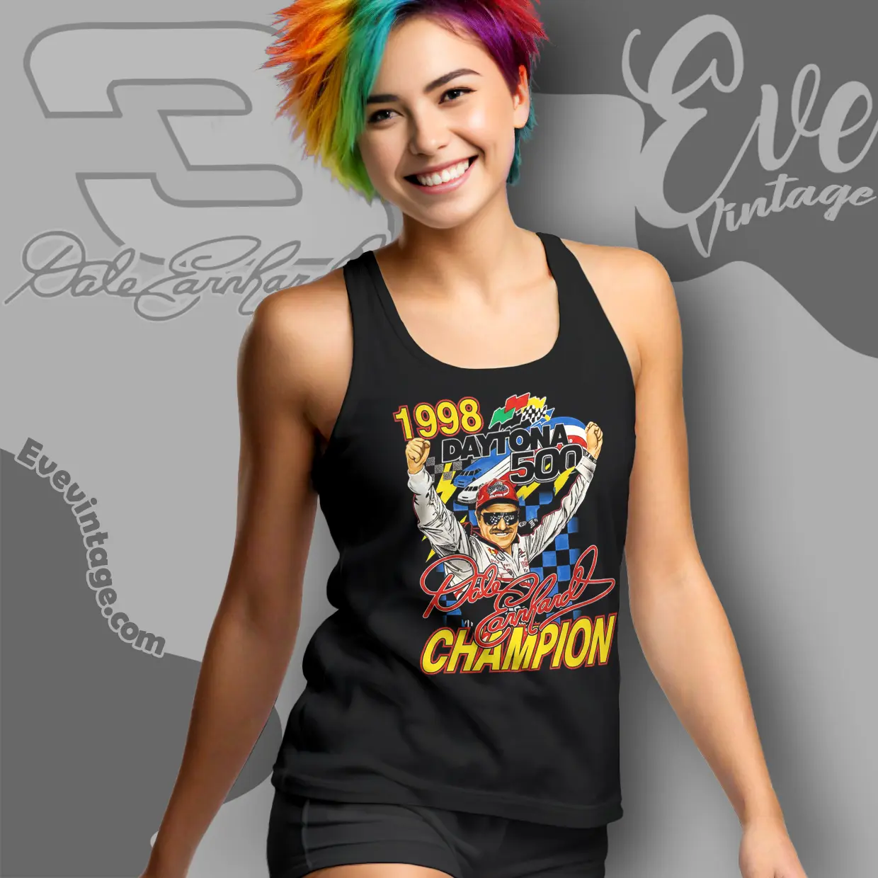 vintage dale earnhardt 3 shirt 1998 daytona 500 tank top racerback vintage dale earnhardt 3 shirt 1998 daytona 500 tank top racerback
