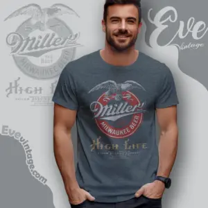 vintage miller high life beer logo t shirt