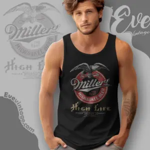vintage miller high life beer logo tank top racerback