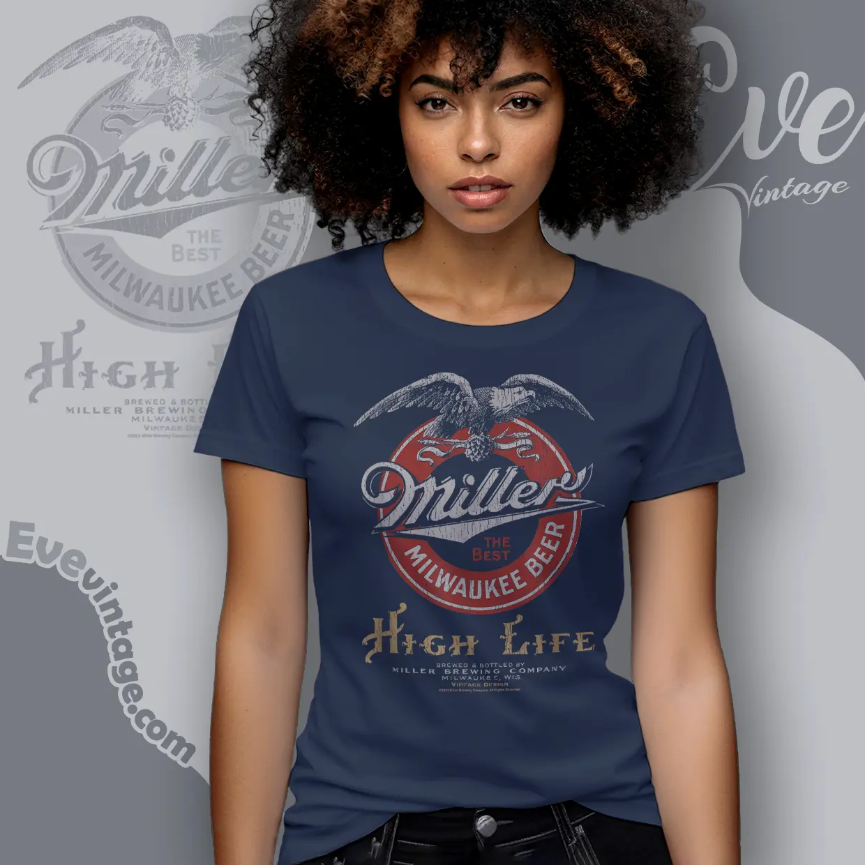 vintage miller high life beer logo women t shirt vintage miller high life beer logo women t shirt