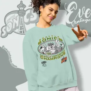 vintage seattle sonics taz looney tunes 1996 nba finals sweatshirt