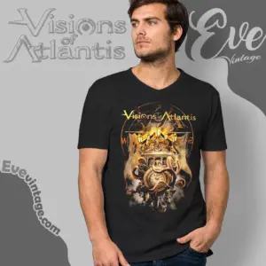 visions of atlantis clocks v neck tshirt