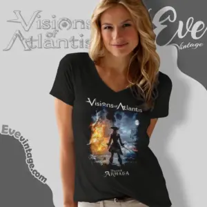 visions of atlantis pirates ii armada v neck tshirt
