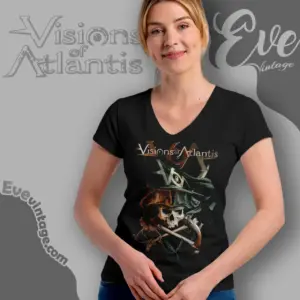 visions of atlantis pirates over wacken v neck tshirt