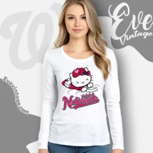 washington nationals sliding into base long sleeve tee